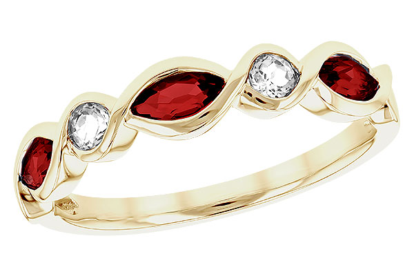 C329-65407: LDS RG .52 TW GARNET .64 TGW