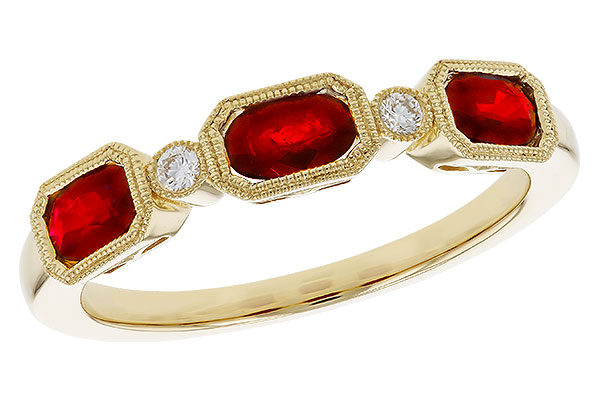 C329-66316: LDS WED RG .72 RUBY .77 TGW (4x3MM RUBY)