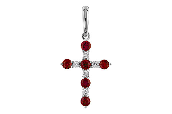 C329-66334: PENDANT .34 TW RUBY .42 TGW