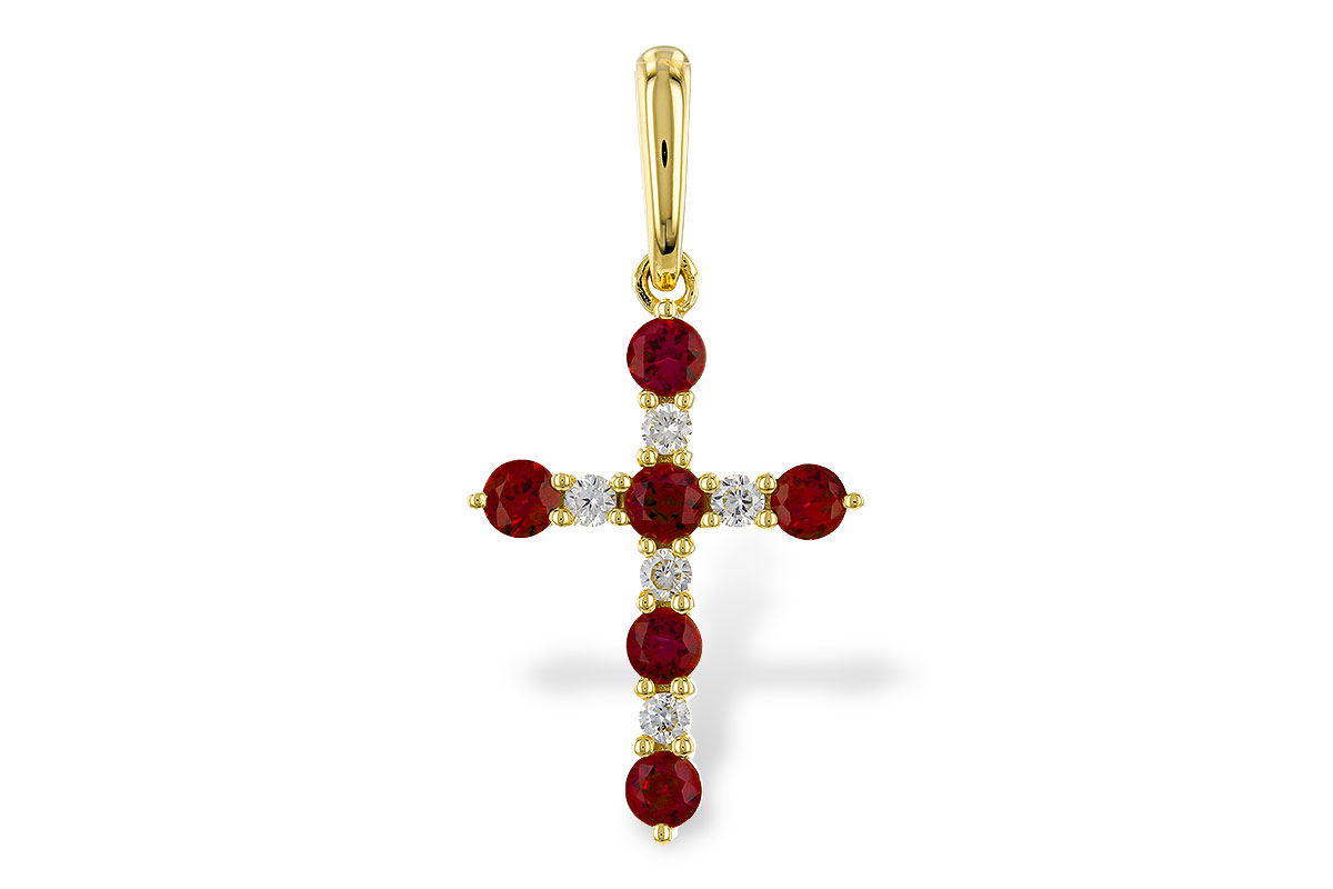 C329-66334: PENDANT .34 TW RUBY .42 TGW