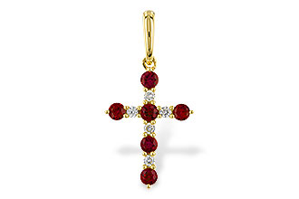 C329-66334: PENDANT .34 TW RUBY .42 TGW