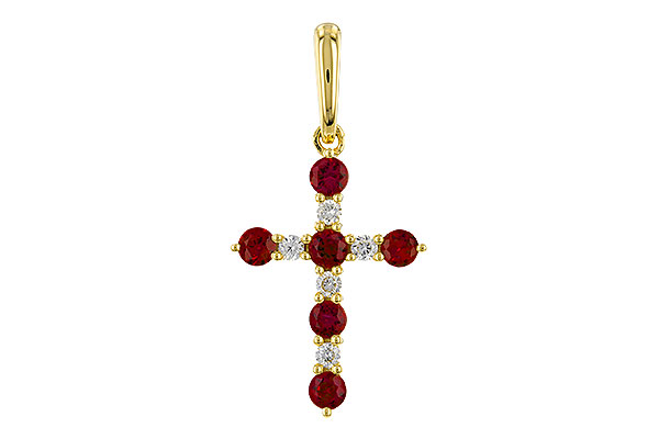 C329-66334: PENDANT .34 TW RUBY .42 TGW