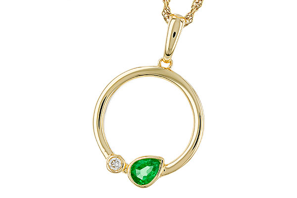 C329-66343: NECKLACE .20 EMERALD .22 TGW