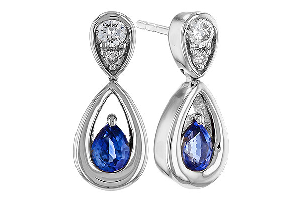 C329-67225: EARRINGS .42 SAPPHIRE .54 TGW (4x3 SAPP)