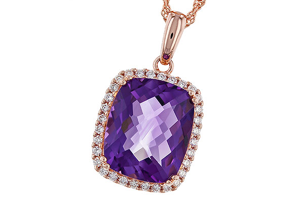 C329-67234: NECKLACE 4.57 AMETHYST 4.81 TGW (12x10MM CU)