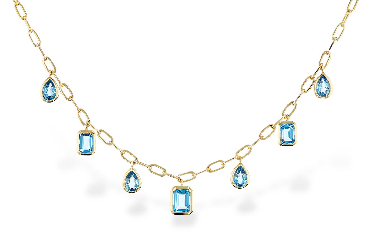 C329-67261: NECKLACE 4.10 TW BLUE TOPAZ (17")