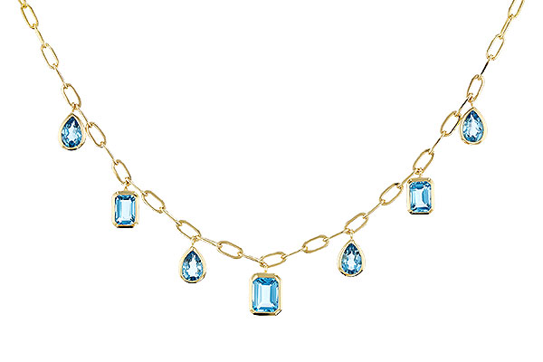 C329-67261: NECKLACE 4.10 TW BLUE TOPAZ (17")