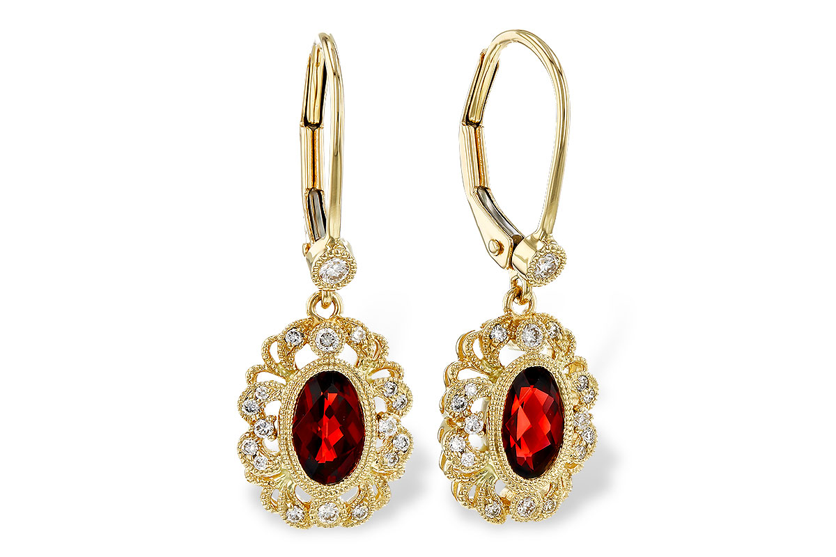 C329-68107: EARRINGS .98 TW GARNET 1.15 TGW (7x5MM GARNET)