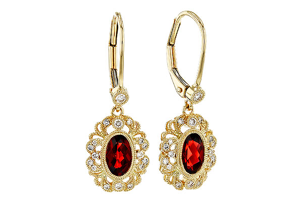 C329-68107: EARRINGS .98 TW GARNET 1.15 TGW (7x5MM GARNET)
