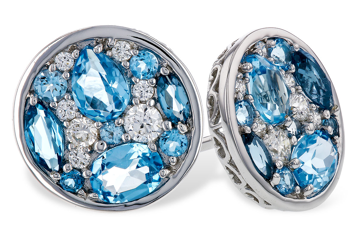 C329-68125: EARRINGS 1.02 TW BLUE TOPAZ 1.18 TGW
