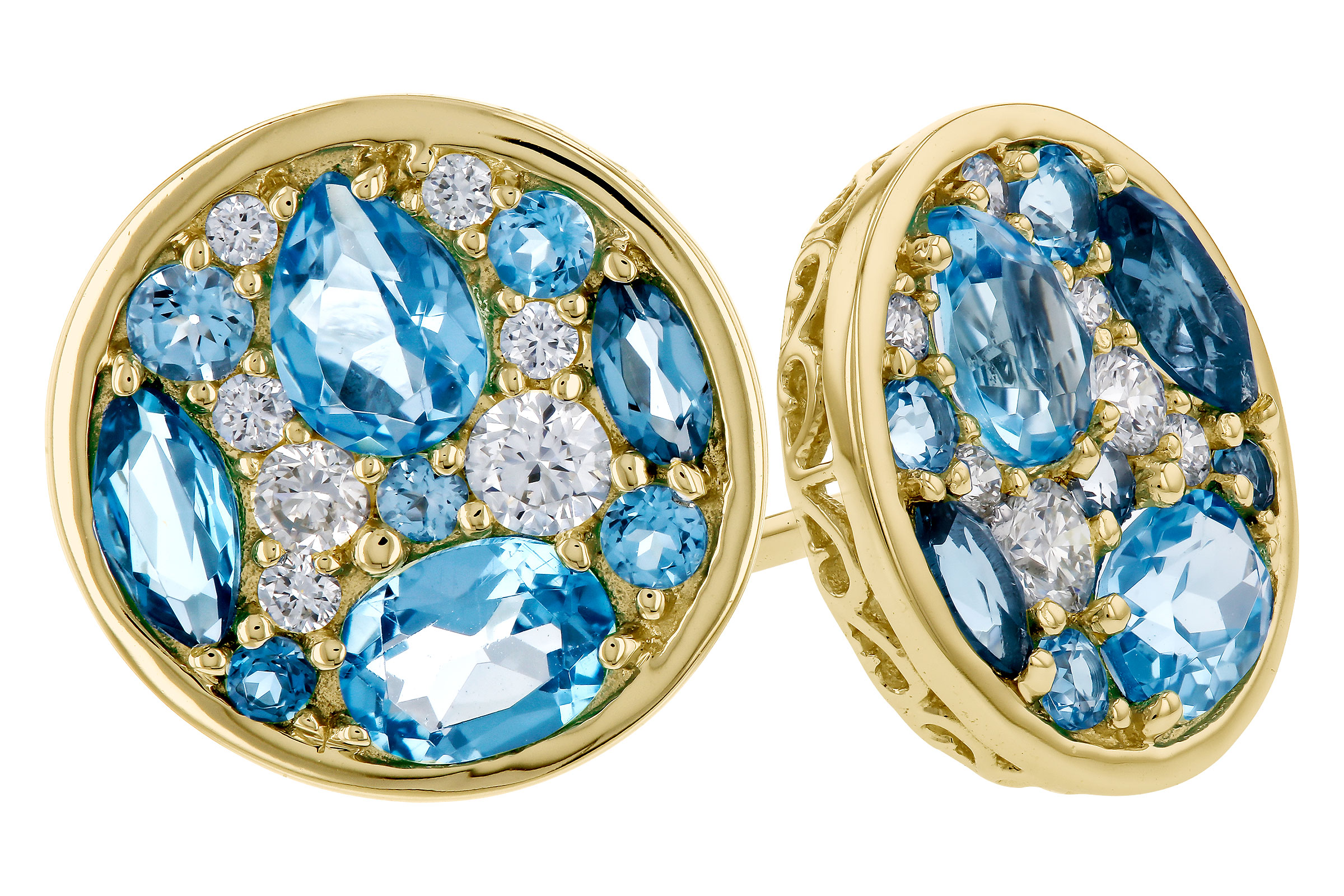 C329-68125: EARRINGS 1.02 TW BLUE TOPAZ 1.18 TGW