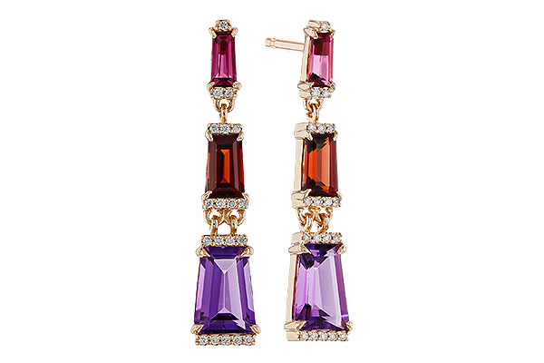 C329-68161: EARRINGS 1.98 SEMI-PREC (PT,GT,AMY) 2.05 TGW