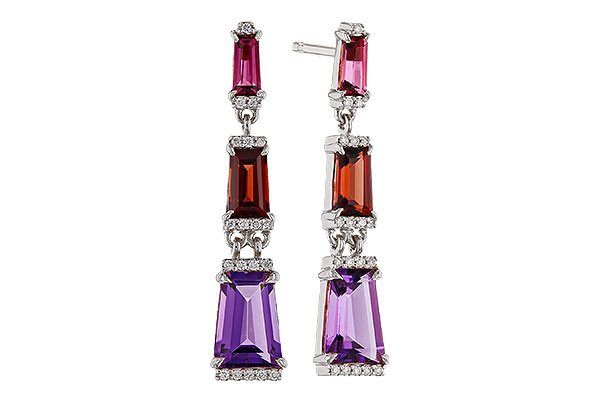 C329-68161: EARRINGS 1.98 SEMI-PREC (PT,GT,AMY) 2.05 TGW