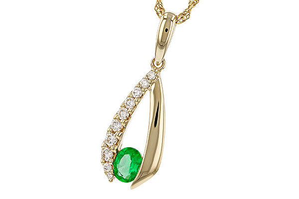 C329-69916: NECKLACE .28 EMERALD .45 TGW (5x4 EMER)
