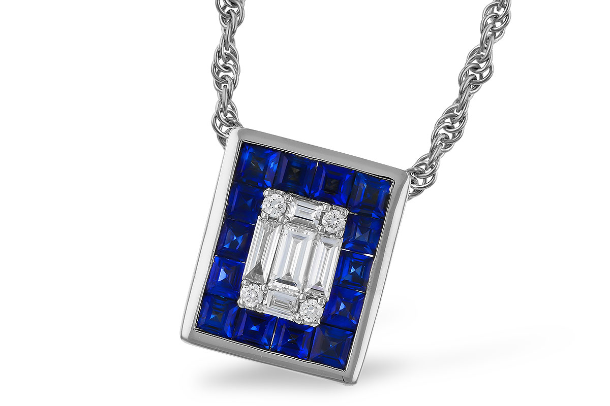 C329-71779: NECKLACE .84 SAPPHIRE TW 1.02 TGW