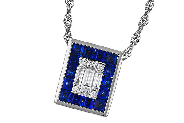 C329-71779: NECKLACE .84 SAPPHIRE TW 1.02 TGW