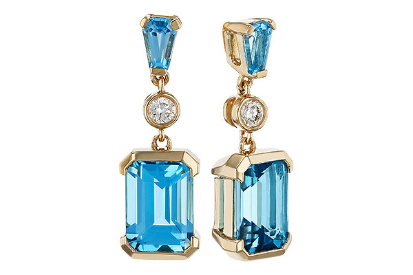 C329-71788: EARRINGS 2.37 TW BLUE TOPAZ 2.44 TGW