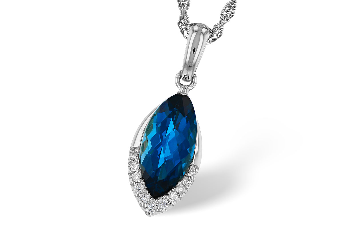 C329-71816: NECK 2.14 LONDON BLUE TOPAZ 2.20 TGW (12x6MM MQ)