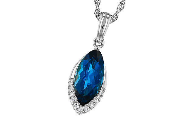 C329-71816: NECK 2.14 LONDON BLUE TOPAZ 2.20 TGW (12x6MM MQ)