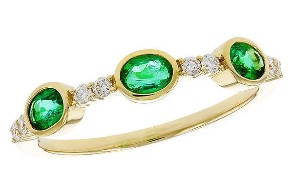 C329-72643: LDS WEDDING RG .46 TW EMERALD .58 TGW