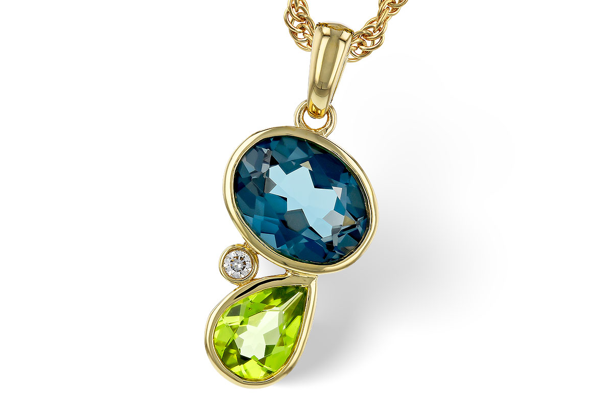 C329-72679: NECKLACE 2.43 SEMI-PREC (PER,LBT) 2.45 TGW