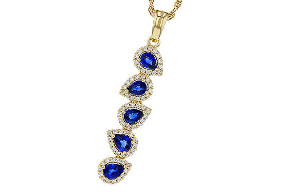 C329-72725: NECKLACE .95 TW SAPPHIRE 1.19 TGW