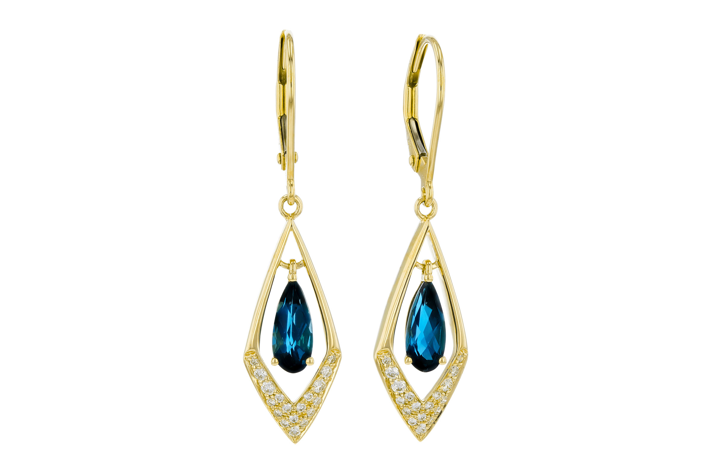 C330-57207: EARR 1.07 TW LONDON BLUE TOPAZ 1.22 TGW