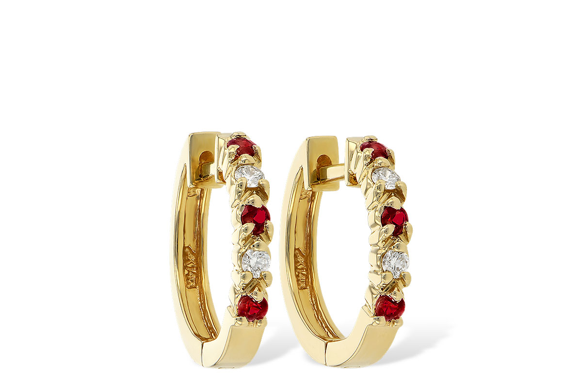 D056-03570: EARRINGS .17 RUBY .26 TGW