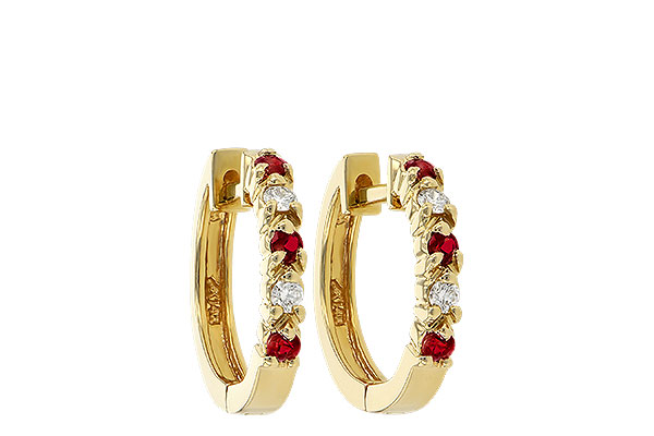 D056-03570: EARRINGS .17 RUBY .26 TGW