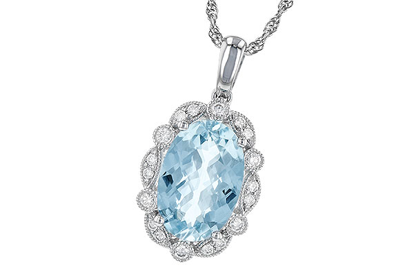 D245-15397: NECKLACE 2.40 AQUA 2.57 TGW (12x8MM AQ)