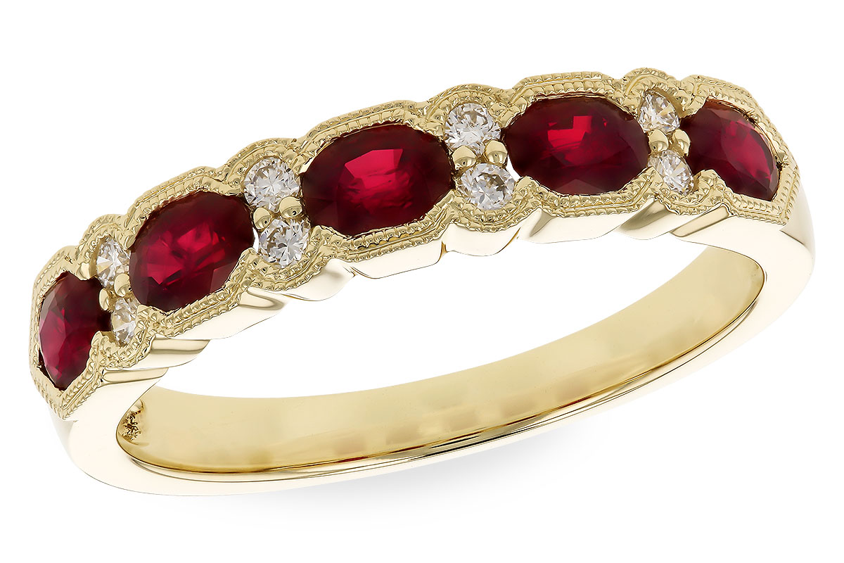 D328-79043: LDS WED RG .88 TW RUBY 1.00 TGW (4x3MM RUBY)