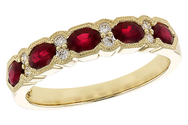 D328-79043: LDS WED RG .88 TW RUBY 1.00 TGW (4x3MM RUBY)