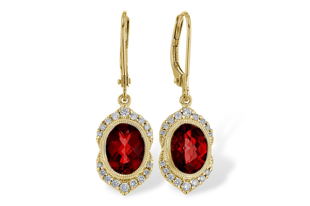 D329-64479: EARRING 3.06 GARNET 3.25 TGW
