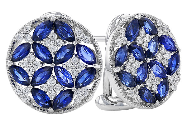 D329-65452: EARRINGS 2.07 TW SAPPHIRE 2.37 TGW