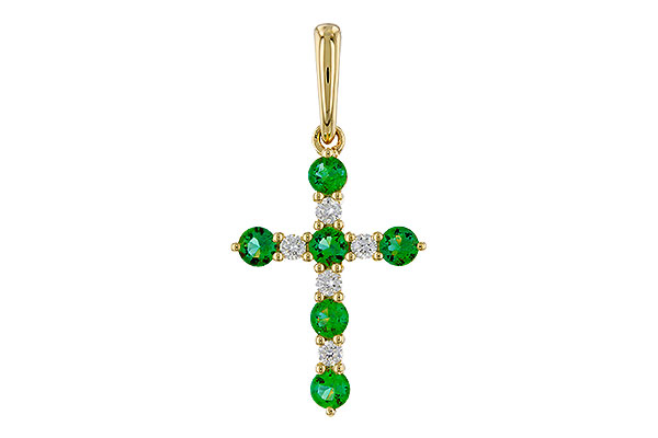 D329-66325: PENDANT .27 TW EMERALD .35 TGW
