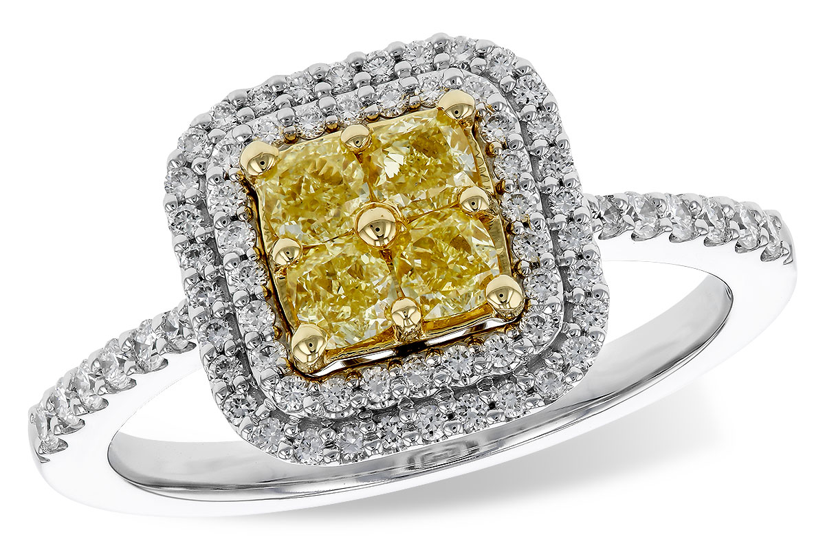 D329-68125: LDS RG .52 FANCY YELLOW DIAMONDS .85 TW