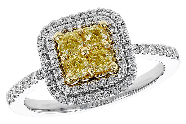 D329-68125: LDS RG .52 FANCY YELLOW DIAMONDS .85 TW