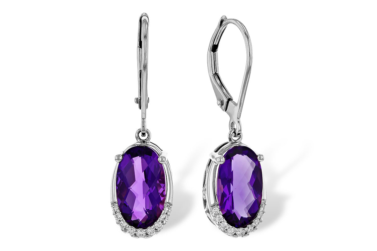 D329-71816: EARRINGS 2.70 TW AMETHYST 2.78 TGW (10x6MM OV)