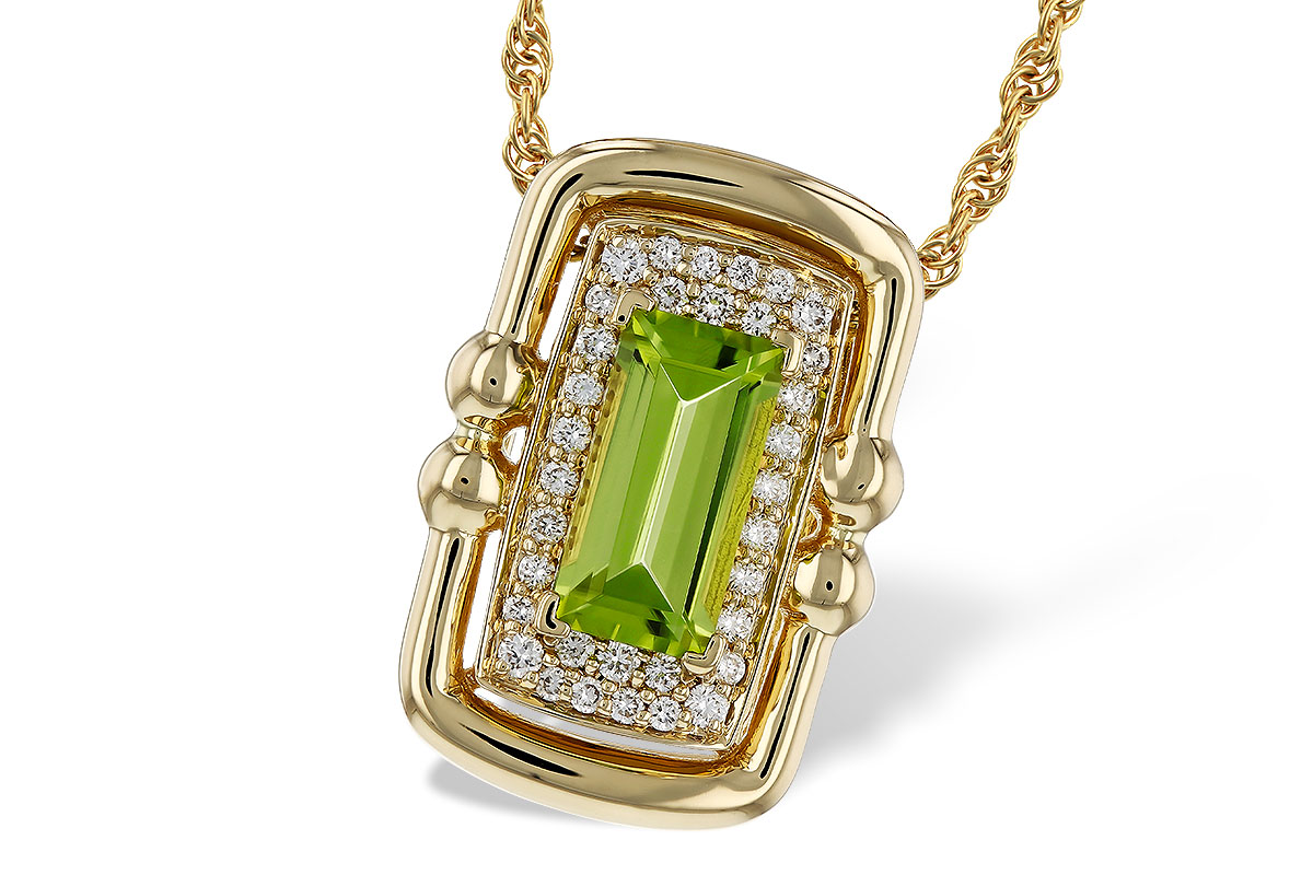 D329-72670: NECKLACE .72 PERIDOT .84 TGW (8x4MM PER)