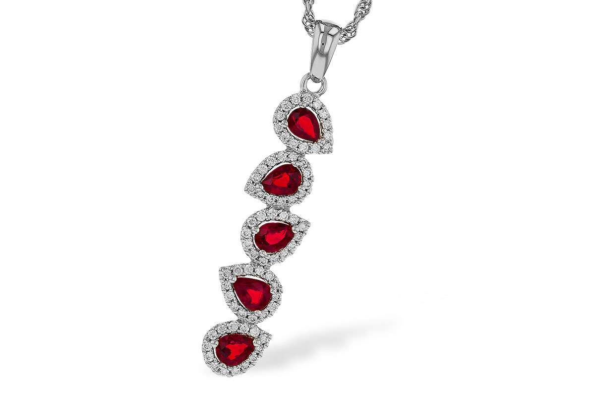 D329-72725: NECKLACE .90 TW RUBY 1.14 TGW