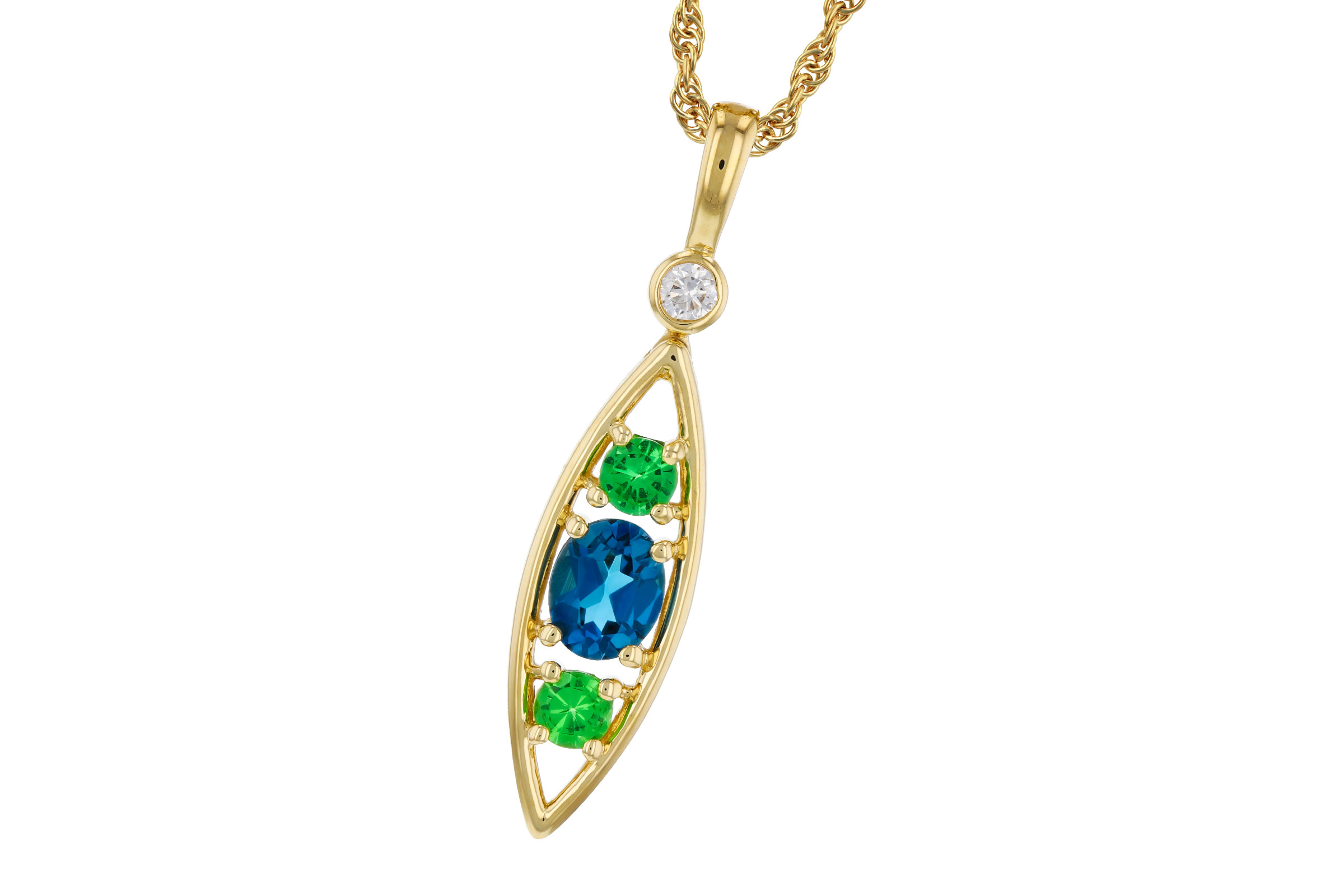 D330-57225: NECKLACE .54 SEMI-PREC (LBT & GR.GT) .58 TGW