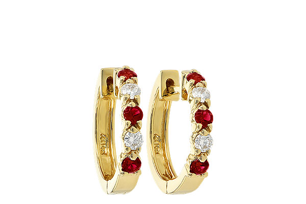 E056-03570: EARRINGS .33 RUBY .52 TGW