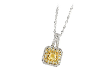 E242-41734: NECK .38 CTR YELLOW DIAMOND .89 TW