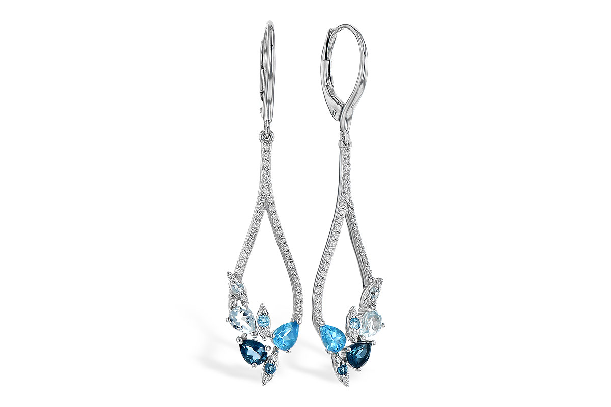 E327-86334: EARR 1.08 BLUE TOPAZ 1.35 TGW