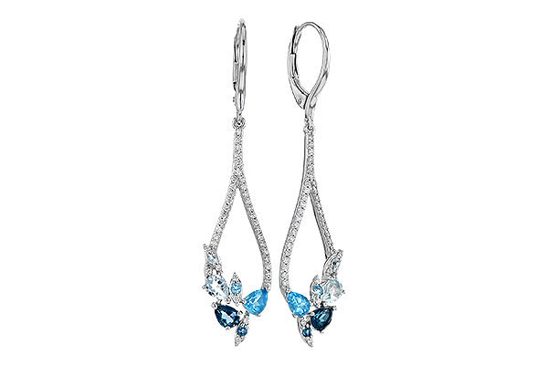 E327-86334: EARR 1.08 BLUE TOPAZ 1.35 TGW