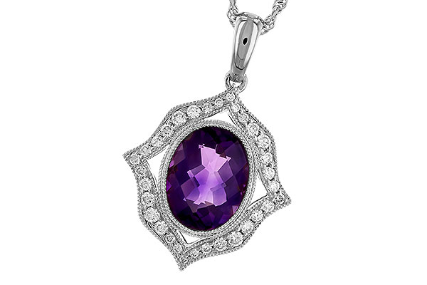 E328-79979: NECKLACE 1.52 AMETHYST 1.70 TGW (9x7 MM AMY)