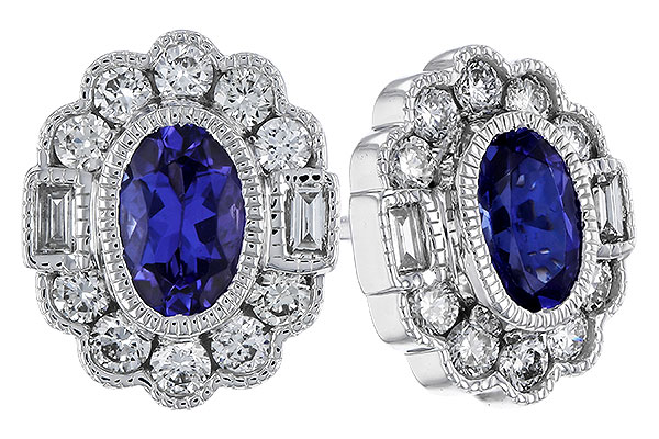 E329-65425: EARRINGS .93 TW TANZANITE 1.40 TGW