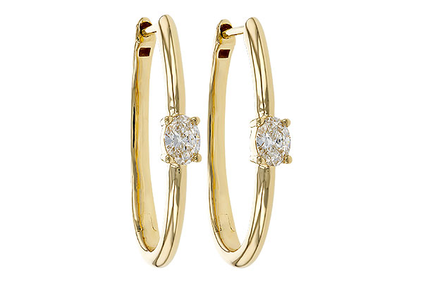 E329-68106: EARRINGS .47 TW OVAL DIAMONDS