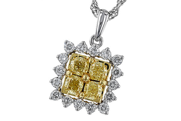 E329-68134: NECK .76 FANCY YELLOW DIAMONDS 1.09 TW