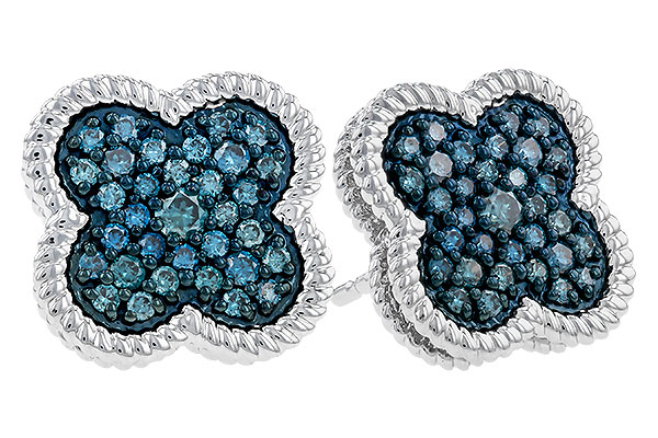 E329-69079: EARRINGS .50 TW BLUE DIAS